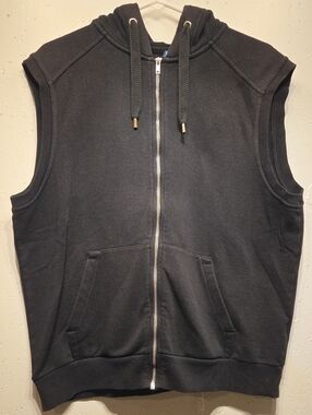 H&M Black Sleeveless Hoodie (Medium)